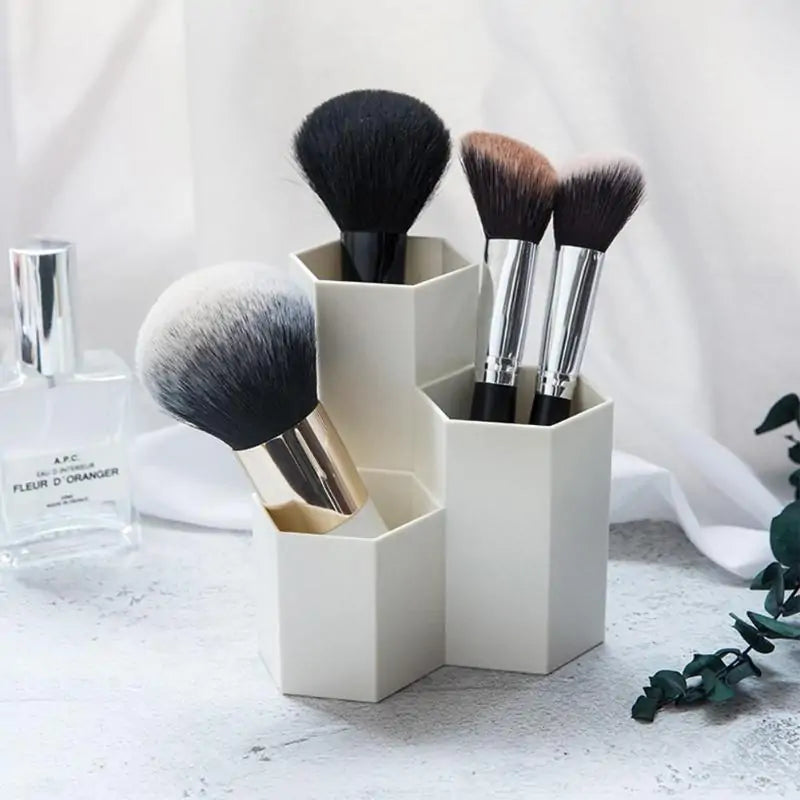 Hexagonal Brush Holder Container Organizer