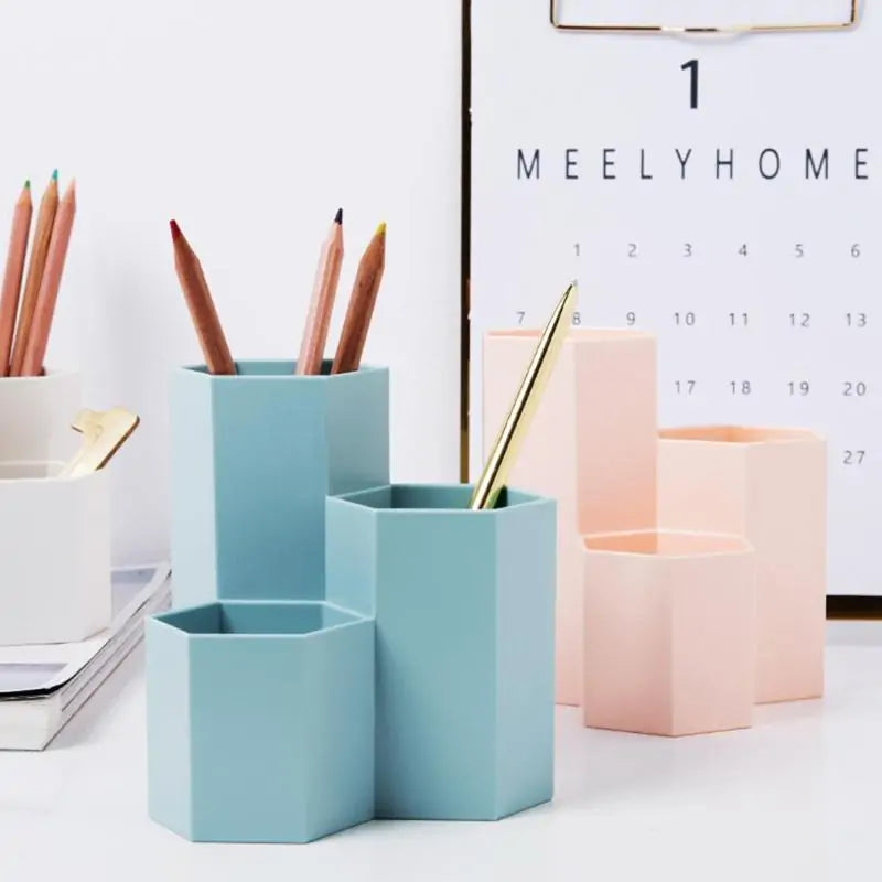 Hexagonal Brush Holder Container Organizer