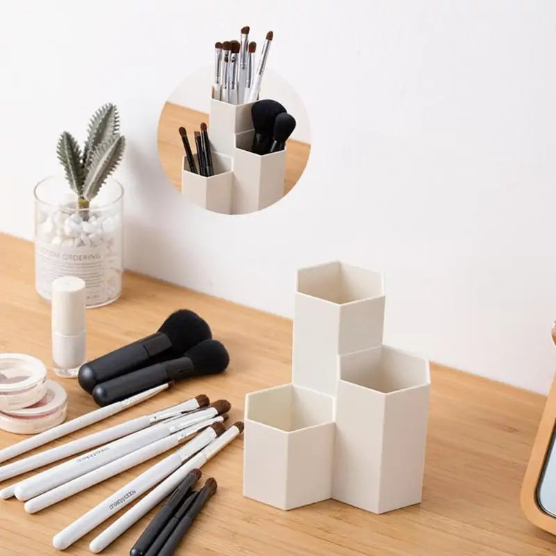 Hexagonal Brush Holder Container Organizer